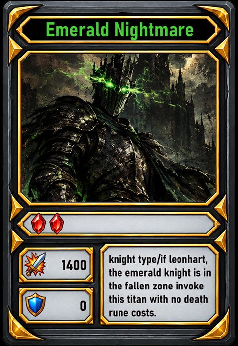 Emerald Nightmare, a Titan · Knight card